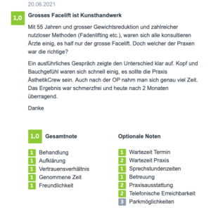 Bewertung auf Jameda